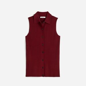 NWT MADEWELL KNIT SIGNATURE VEST button down MAROON LARGE